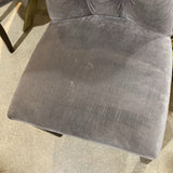 Restoration Hardware Martine Velvet Tufted DINING CHAIRS Grey 20Wx22Dx38H