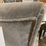 Restoration Hardware Martine Velvet Tufted DINING CHAIRS Grey 20Wx22Dx38H