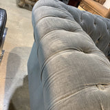 Restoration Hardware Kensington Tufted Velvet Oversized on Casters CHAIR Blue 47Wx38Dx30H