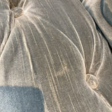 Restoration Hardware Kensington Tufted Velvet Oversized on Casters CHAIR Blue 47Wx38Dx30H
