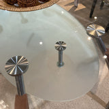 Oval Glass Top w/ Sculptural Base DINING TABLE 60Wx36Dx29.5H