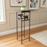 Artisan Metal Base w/ Bear Design & Square Glass Top SIDE TABLE 15Wx36H