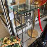 Artisan Metal Base w/ Bear Design & Square Glass Top SIDE TABLE 15Wx36H