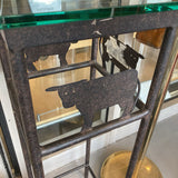 Artisan Metal Base w/ Bear Design & Square Glass Top SIDE TABLE 15Wx36H