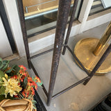 Artisan Metal Base w/ Bear Design & Square Glass Top SIDE TABLE 15Wx36H