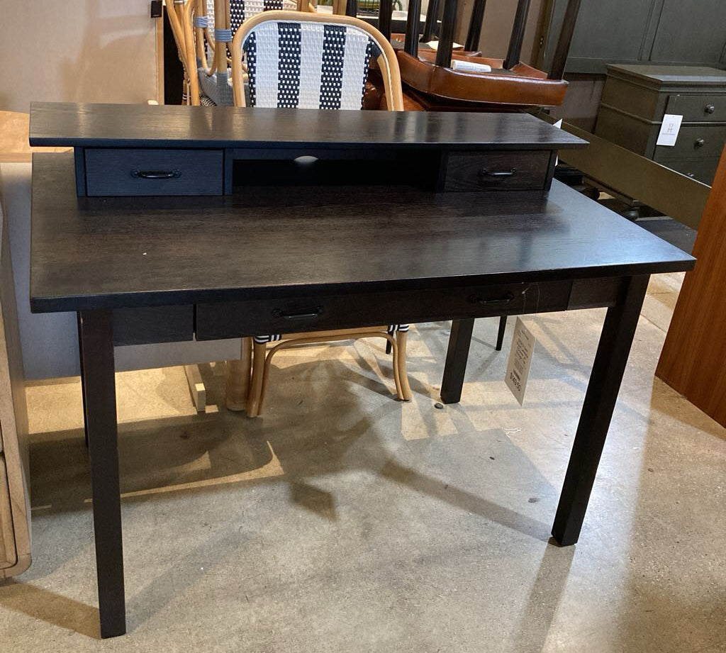 Dark Wood Laminate 1-Drawer w/ Storage Top DESKS 48Wx29.5Dx29.5H to writing surface
