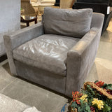 Restoration Hardware Leather Belgian Track CHAIR taupe 39Wx43Dx31H