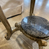 Ornate Base w/ Glass Top SIDE TABLE 25Wx24H