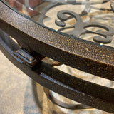 Iron Scrollwork Base Oval Glass Top COFFEE/COCKTAIL TABLE 48Wx34Dx17H