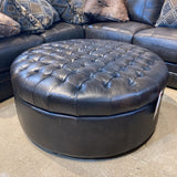 Restoration Hardware Oversized Leather Tufted Storage OTTOMANS 42Wx17H