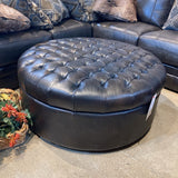 Restoration Hardware Oversized Leather Tufted Storage OTTOMANS 42Wx17H