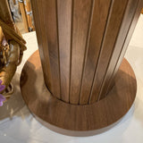 Round Fluted Pedestal END/SIDE TABLE Walnut 13.5d20.5h