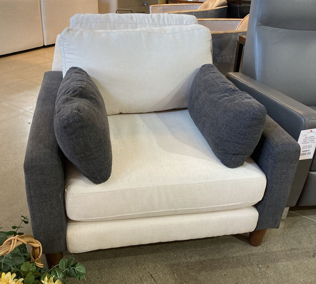 Burrow Union Armchair CHAIR Ivory/Charcoal 40w39d31.5h
