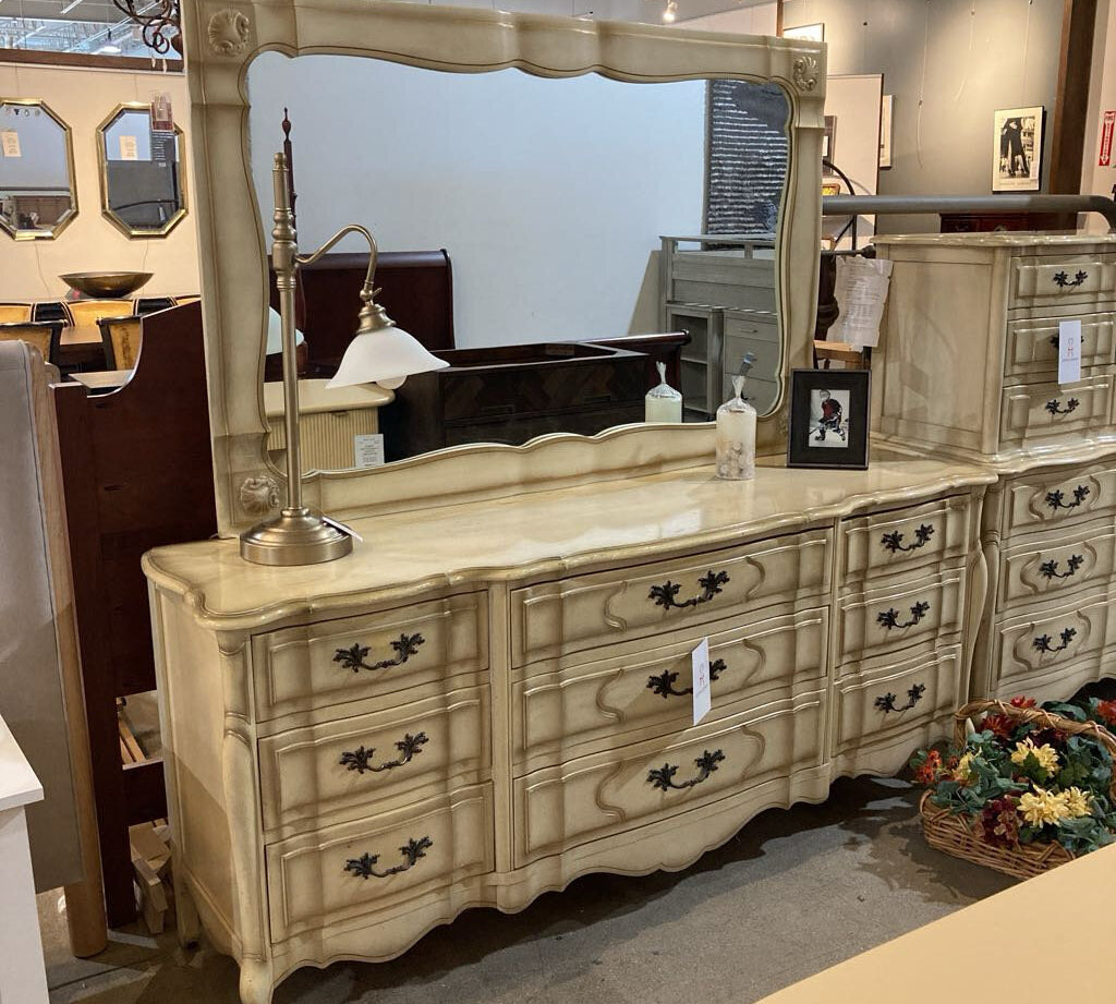 Kent Coffey Dauphine French Provincial 9-Drawer w/ Mirror DRESSERS/CHESTS 74w20d72.5h