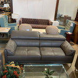 Modani Modern Faux Leather w/ Adjustable Headrests SOFA Gray 79w39d28h