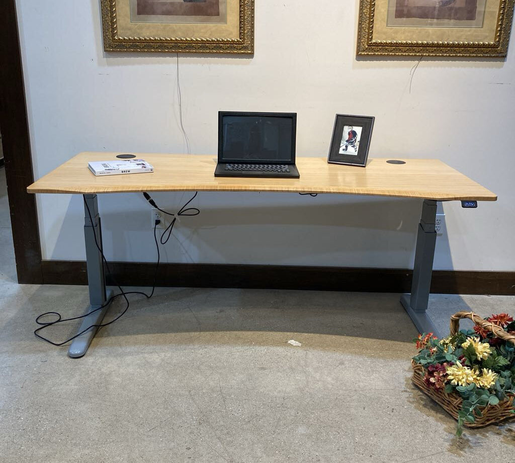 Jarvis Bamboo Fully Standing Contour Desk DESKS 72w30d24h