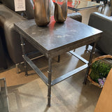 Square Cast Iron Base & Granite Top END/SIDE TABLE 22w22d25h
