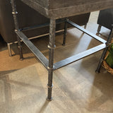 Square Cast Iron Base & Granite Top END/SIDE TABLE 22w22d25h
