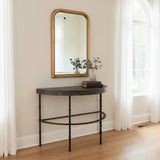 Half Moon Cast Iron & Granite CONSOLE TABLE 42w22d31h