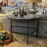 Half Moon Cast Iron & Granite CONSOLE TABLE 42w22d31h
