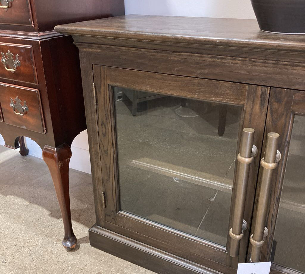 Restoration Hardware 20th Century Brass Pull 2-Door CABINET 53w17.5d36h