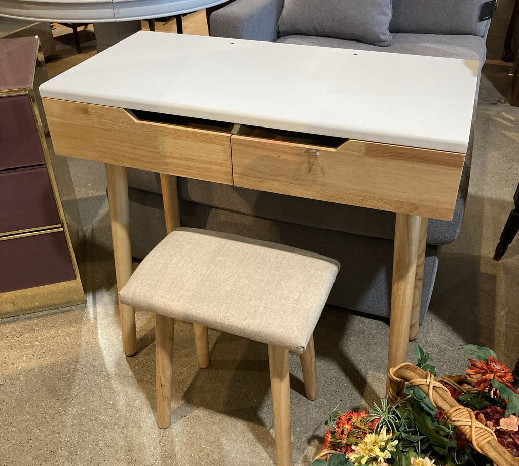 Rowell Vanity Table w/ Stool FURNITURE 31.5w16d31h