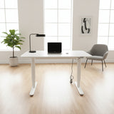 Sit/Stand Power Desk DESKS White 47w31.5d24h