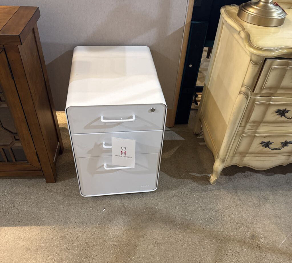 Poppin Stow 3-Drawer Lockable FILE CABINET White