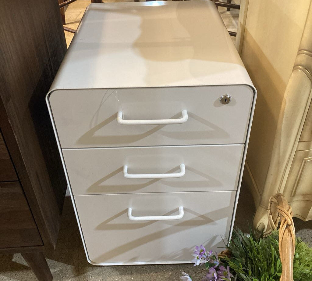 Poppin Stow 3-Drawer Lockable FILE CABINET White