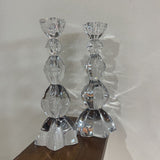 Mikasa 2pc Crystal "Illuminations" Candle Holder Set ACCESSORIES 4Wx10H