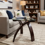 Tri-Leg Glass Top SIDE TABLE 23Wx24H