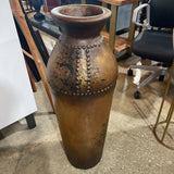 Heavy Antiqued Finish Plaster Floor Vase ACCESSORIES 12Wx35H