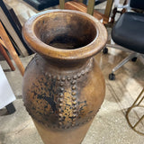Heavy Antiqued Finish Plaster Floor Vase ACCESSORIES 12Wx35H