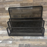 Metal Mesh Divider Desk Organizer ACCESSORIES Black 7Wx3Dx5H