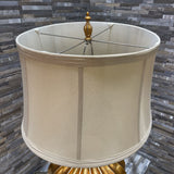 Luxe Gourd Shaped Oversized Base w/ Silken 2-Layer Shade TABLE LAMP Gold 19Wx30H