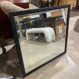 Square Studded Metal Frame Beveled MIRRORS Black 38Wx38H