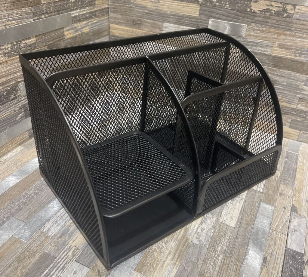 Black Metal Mesh Desk Organizer ACCESSORIES Black 9Wx6x5H