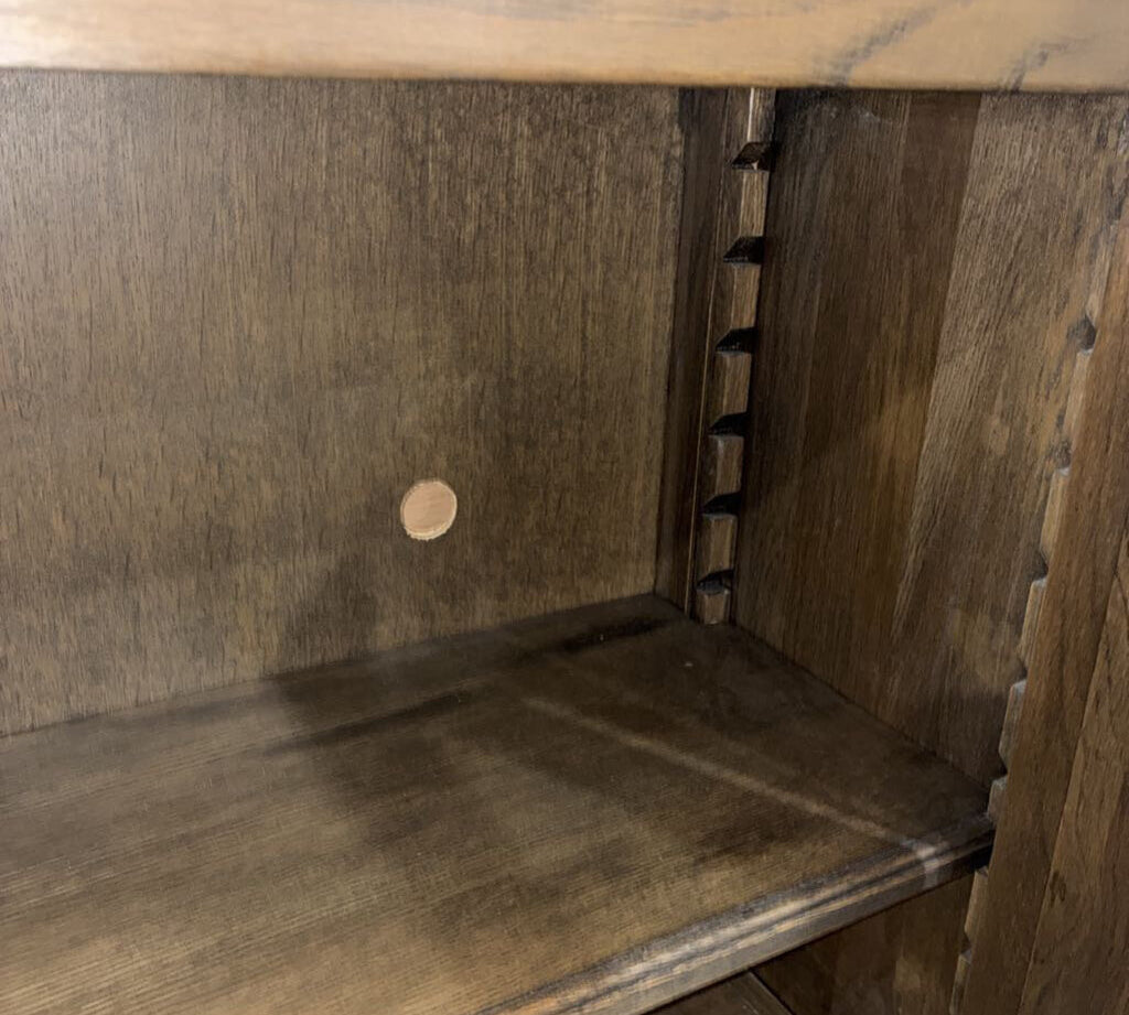 Restoration Hardware 20th Century Brass Pull 2-Door CABINET 53w17.5d36h