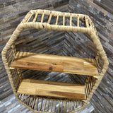 Rattan & Wood Shelving Unit ACCESSORIES 18x29