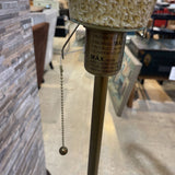 Brass Base Speckled Glass Torchier - Small Scale FLOOR LAMP 11Wx56H