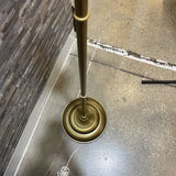 Brass Base Speckled Glass Torchier - Small Scale FLOOR LAMP 11Wx56H