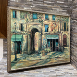 Romantic French Street Scene Print on Canvas ART WORK 32Wx26H