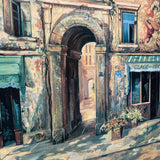 Romantic French Street Scene Print on Canvas ART WORK 32Wx26H