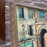 Romantic French Street Scene Print on Canvas ART WORK 32Wx26H