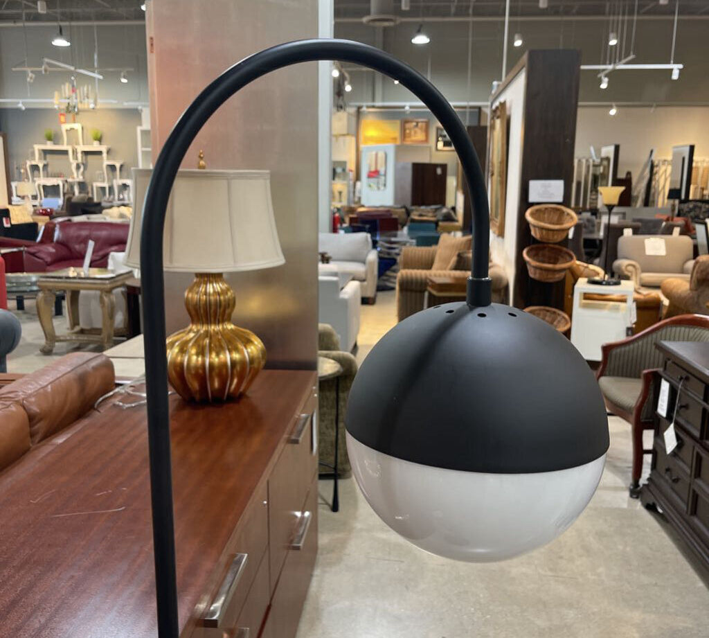 Rejuvenation Palo Alto Arching Modern Spherical Shade FLOOR LAMP 16Wx12Dx62H