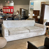 Oversized Skirted Deep Set Chenille SOFA Champagne 112Wx50dx36H