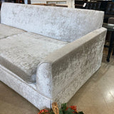 Oversized Skirted Deep Set Chenille SOFA Champagne 112Wx50dx36H