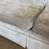 Oversized Skirted Deep Set Chenille SOFA Champagne 112Wx50dx36H