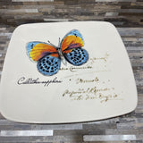 Italian Ceramic Butterfly Tray ACCESSORIES 16.75Wx15.5Dx1H