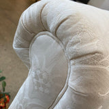 Baker Furniture Damask Skirted Roll-Arm SOFA 83w34d26h